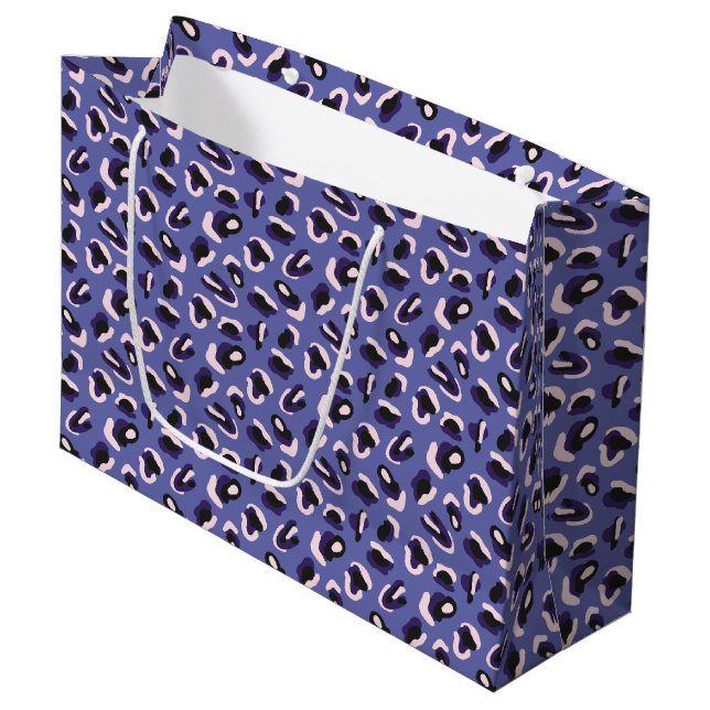Purple Abstract Animal Print Large Gift Bag (Front Angled)