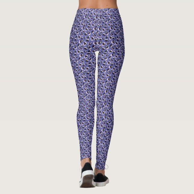 Purple Abstract Animal Print Leggings (Back)