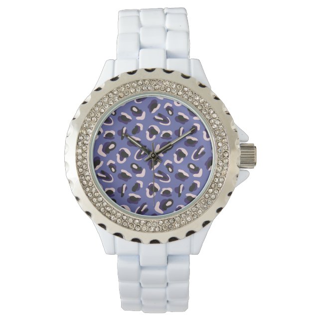 Purple Abstract Animal Print Watch (Front)