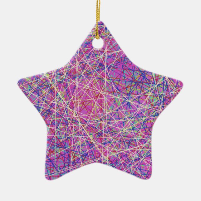 purple abstract art ceramic ornament (Front)