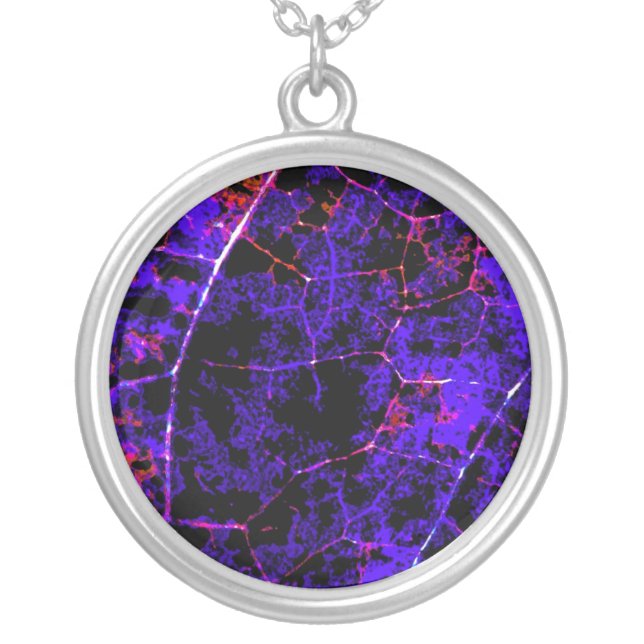 Purple Abstract Art Necklace (Front)