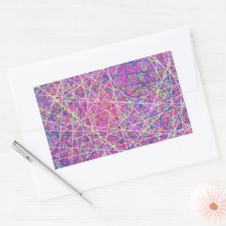 purple abstract art rectangular sticker