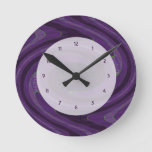 purple abstract art round clock