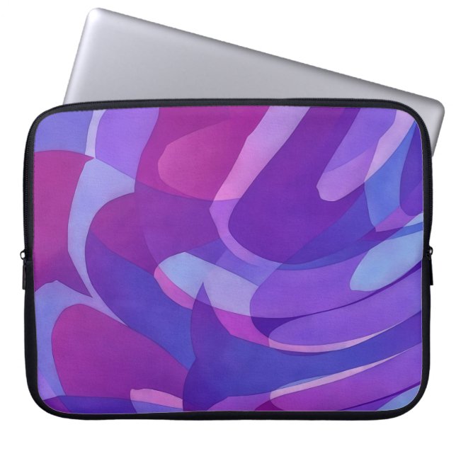 Purple Abstract Art Watercolor Style Laptop Cover (Front)