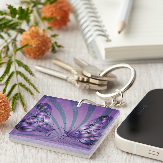 Purple Abstract Butterfly with Radiant Wings Keychain (Creator Uploaded)