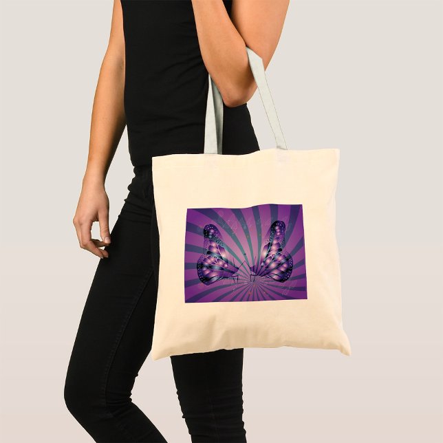 Purple Abstract Butterfly with Radiant Wings Tote Bag (Creator Uploaded)