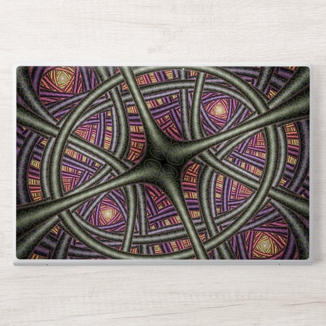 Purple Abstract Celtic Knotwork Pattern HP Laptop Skin (Front)