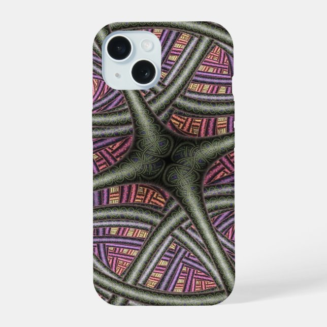Purple Abstract Celtic Knotwork Pattern Iphone Case (Back)