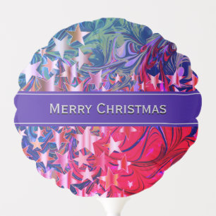Purple Abstract CHRISTMAS STARS Balloon