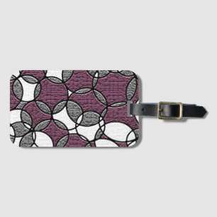 Purple Abstract Cirlces Pattern Luggage Tag