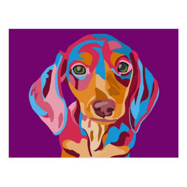 abstract dachshund painting