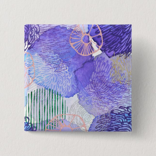 Purple Abstract Design Button (Front)