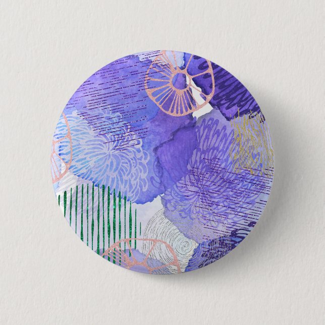 Purple Abstract Design Button (Front)