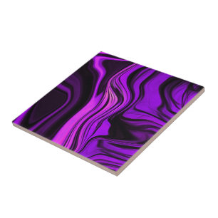 Purple Abstract Design Ceramic Tile