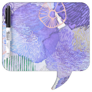 Purple Abstract Design Dry Erase Board