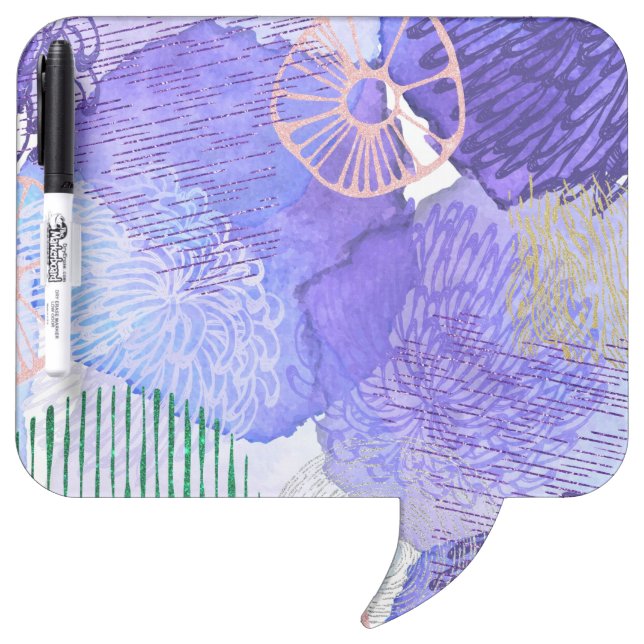 Purple Abstract Design Dry Erase Board (Front)