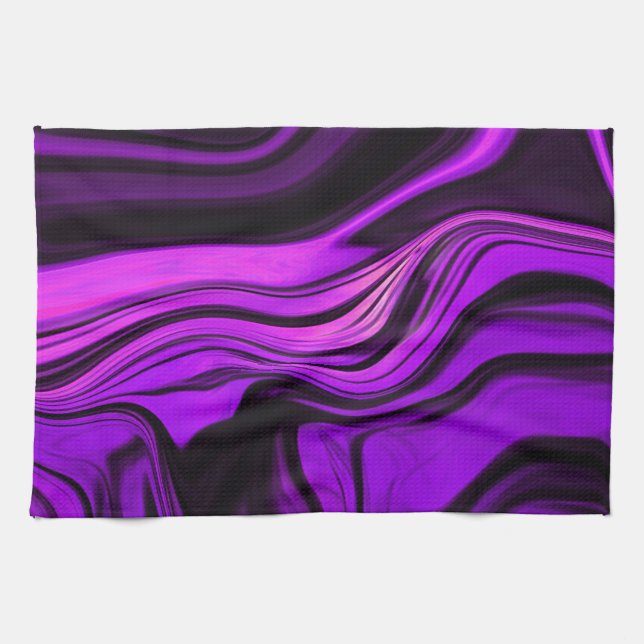 Purple Abstract Design Kitchen Towel (Horizontal)