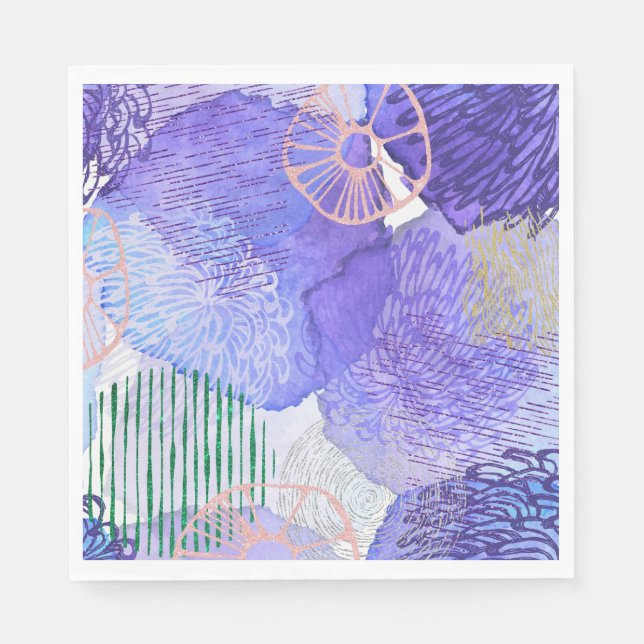 Purple Abstract Design Napkins (Front)