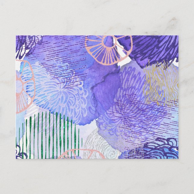 Purple Abstract Design Postcard (Front)