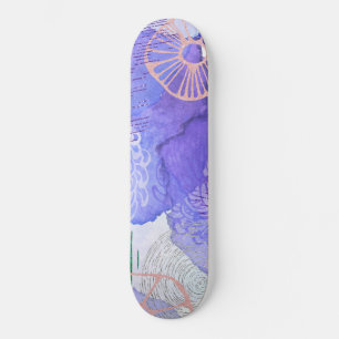 Purple Abstract Design Skateboard