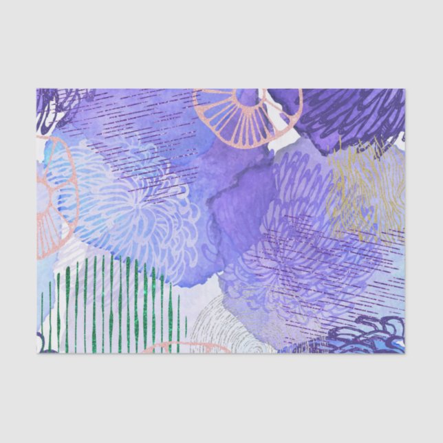 Purple Abstract Design Tissue Paper (Front)