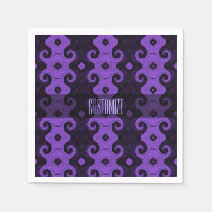Purple Abstract Diamond Eye Curls Napkins