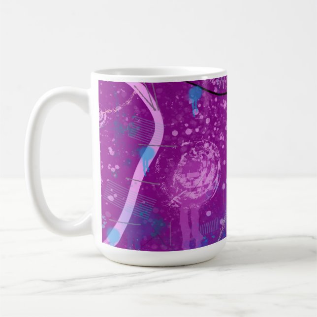 Purple Abstract Dreamscape  Coffee Mug (Left)