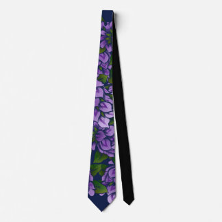 Purple Abstract Floral Art Neck Tie