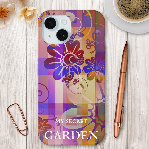 Purple Abstract Floral Art Phone Case