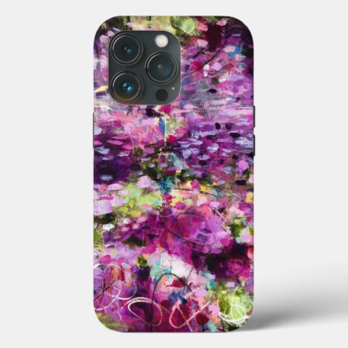 Purple Abstract Floral Pattern iPhone Case