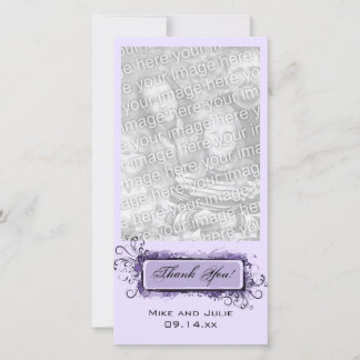 Purple Abstract Floral Thank You Card