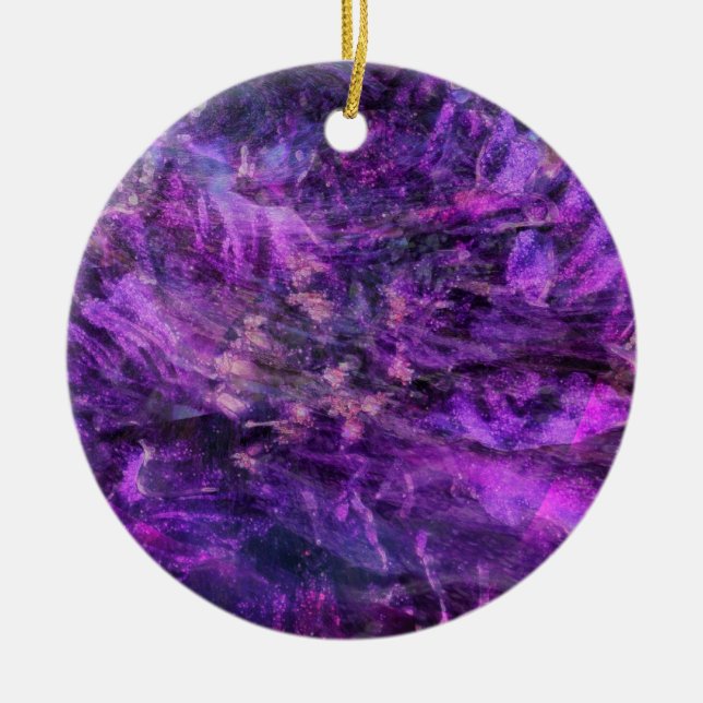 Purple Abstract Galaxy Ornament (Front)