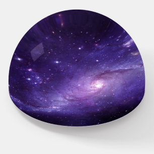 Purple Abstract Galaxy Stars Paperweight