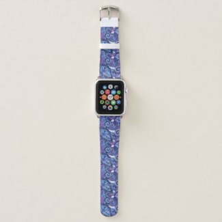 Purple Abstract Garden Apple Watch Band