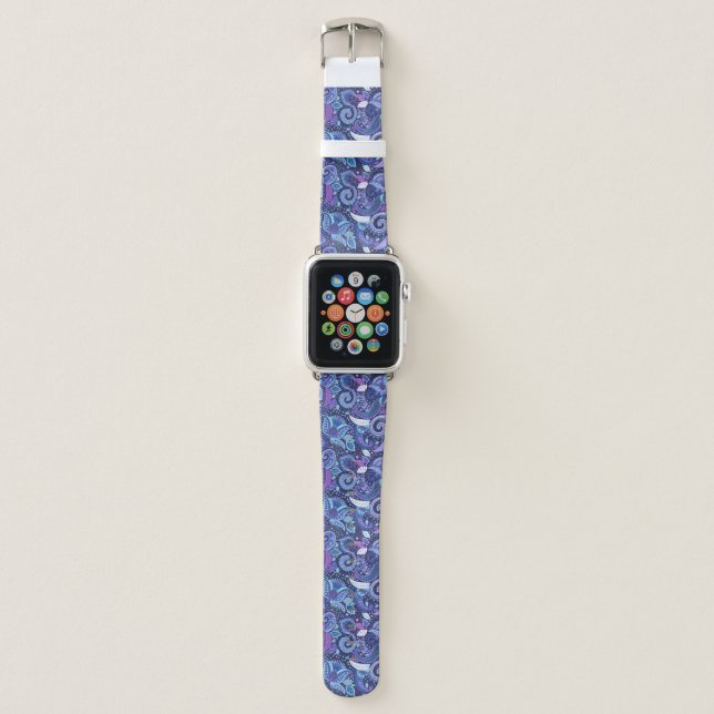 Purple Abstract Garden Apple Watch Band (Front)