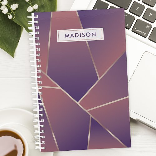 Purple Abstract Geometric Personalized Planner