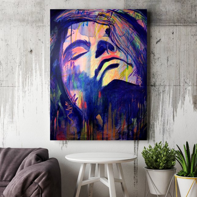 Purple Abstract Graphic Woman Portrait Art Print (Creator Uploaded)