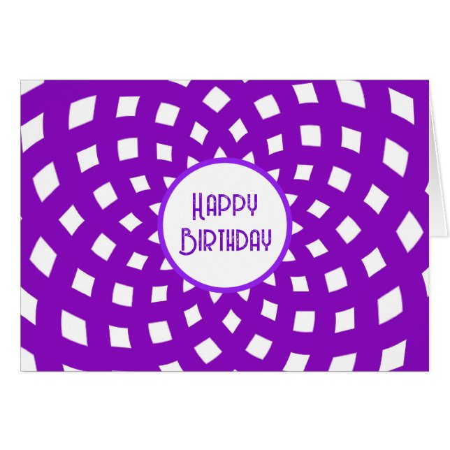 Purple Abstract Happy Card (Front Horizontal)
