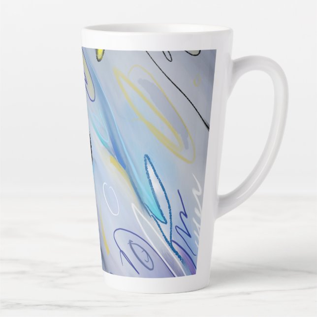 Purple abstract latte mug (Right)
