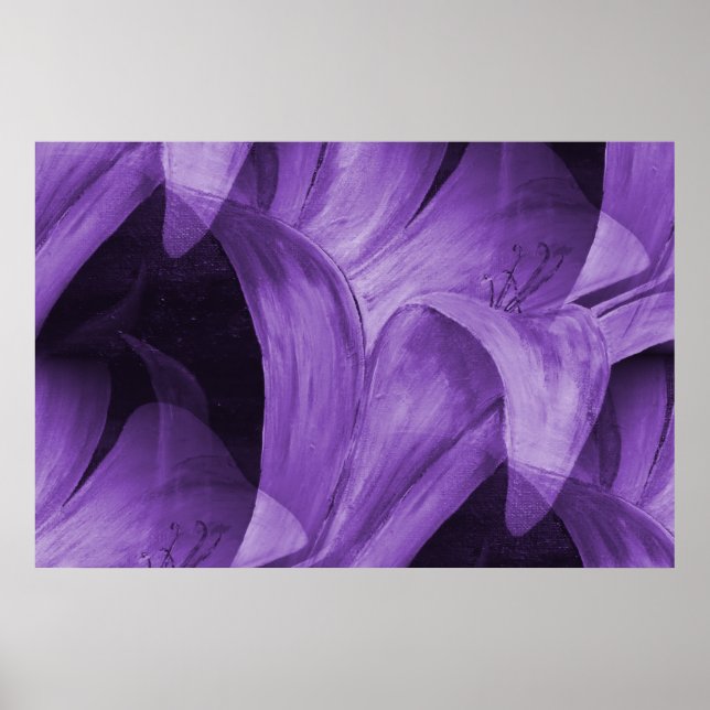 Purple Abstract Lily by Mark Moore Poster (Front)