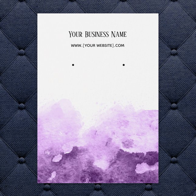 Purple Abstract Ombre Watercolor Earring Card (Creator Uploaded)