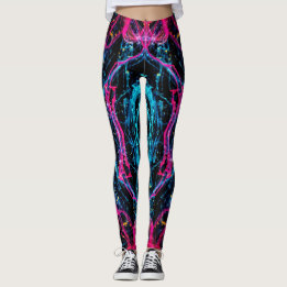 purple abstract pattern leggings
