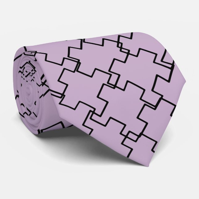 Purple Abstract Pattern Neck Tie (Rolled)