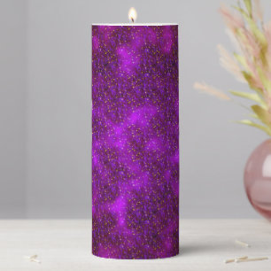Purple Abstract Pillar Candle