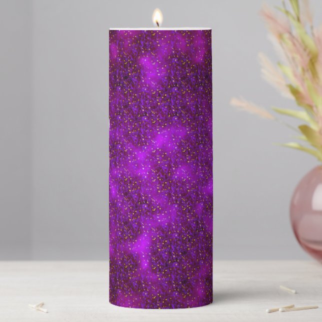 Purple Abstract Pillar Candle (In Situ)