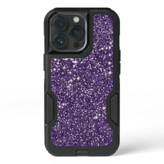 Purple Abstract Printed Glitter Texture Look iPhone 13 Pro Case