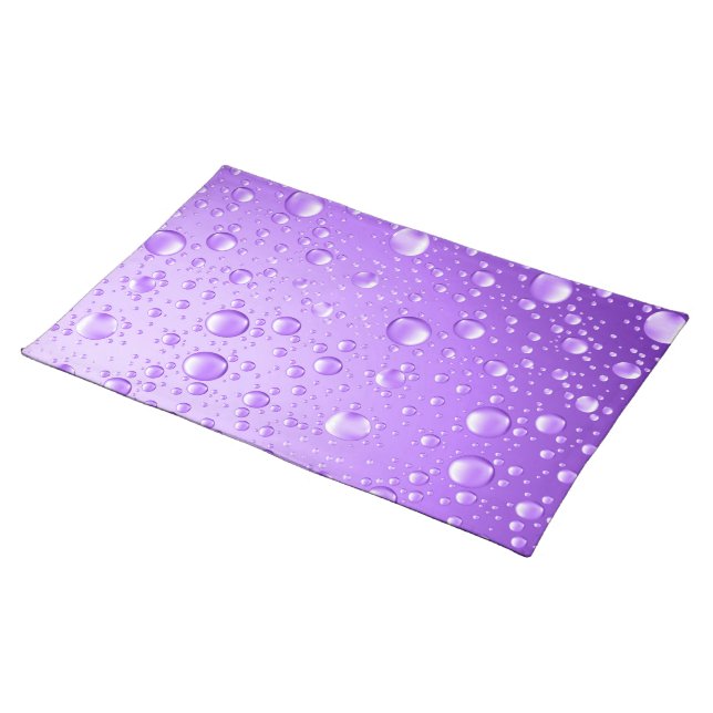 Purple Abstract Rain Droplets Placemat (On Table)