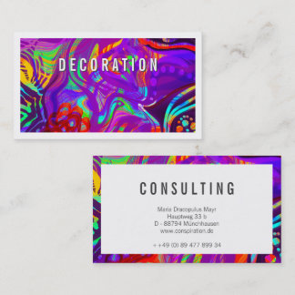 Purple abstract Rainbow Colors Business Card