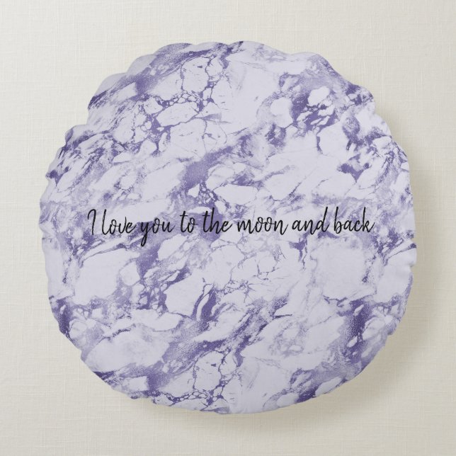 Purple Abstract  Round Pillow (Front)
