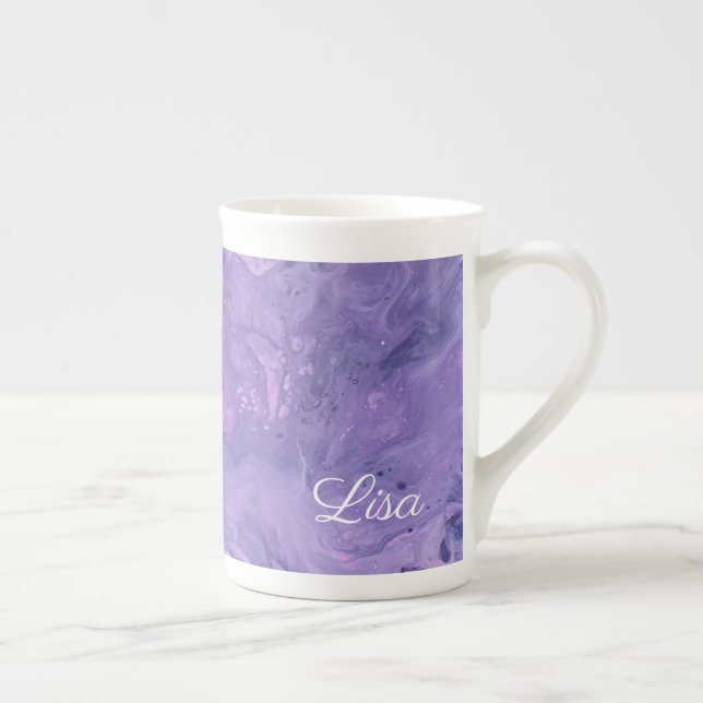 Purple Abstract Specialty Bone China Mug (Right)
